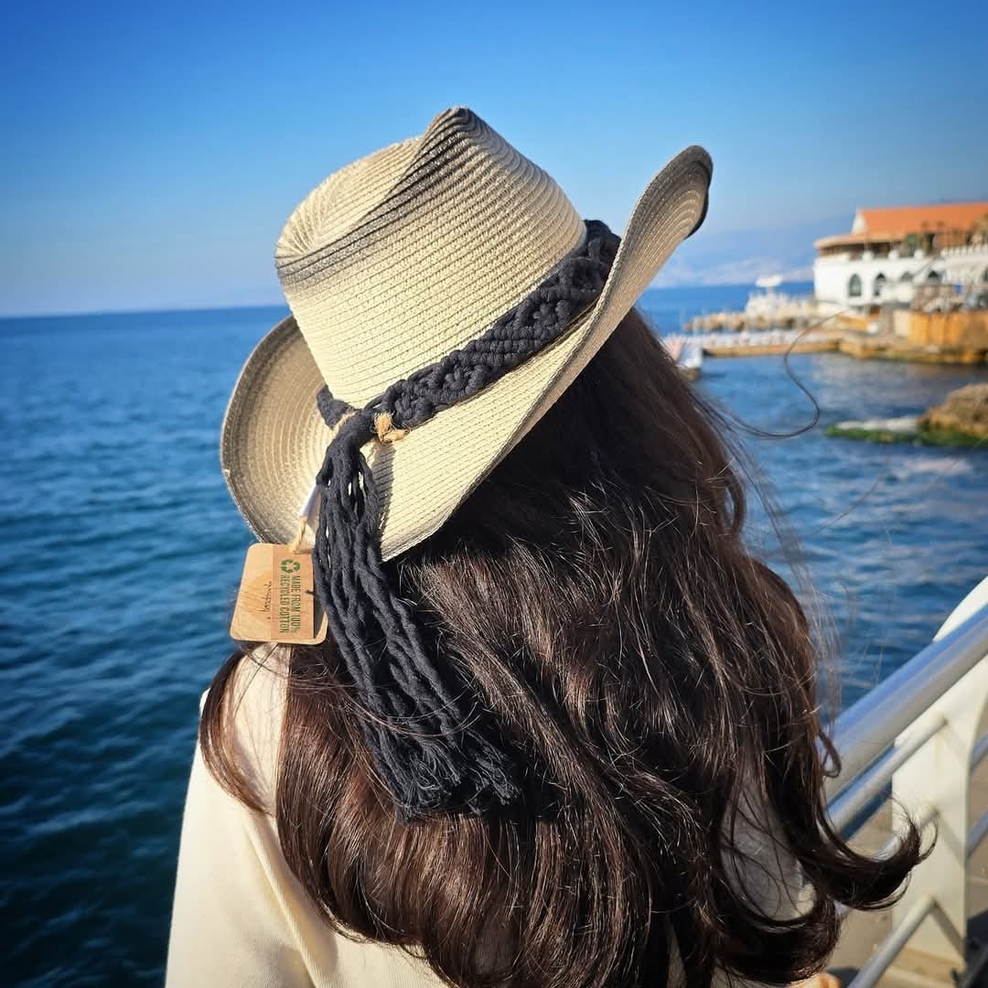 Off White Black Cowboy Sun Hat