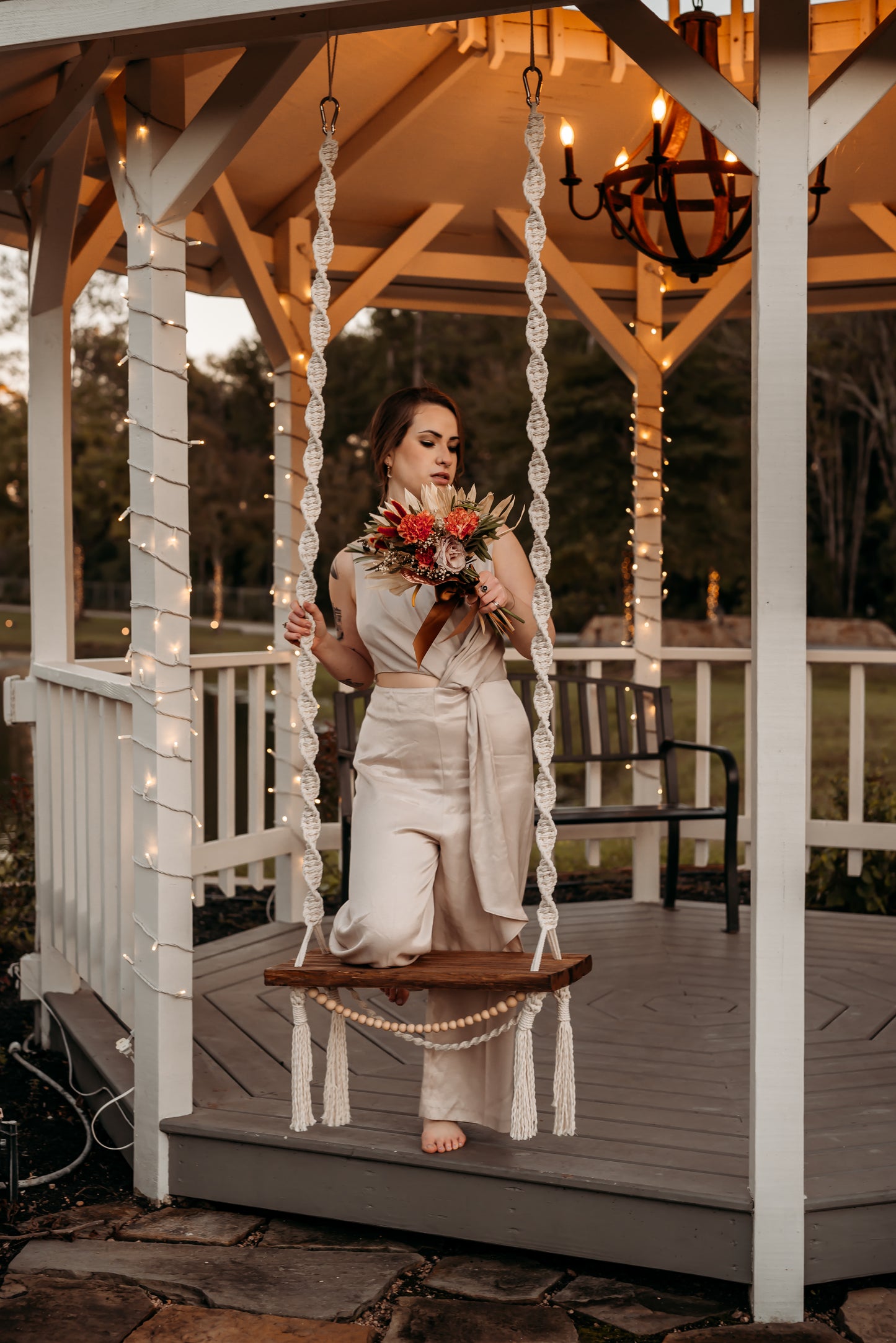 Handcrafted Macrame Swing for Boho Weddings