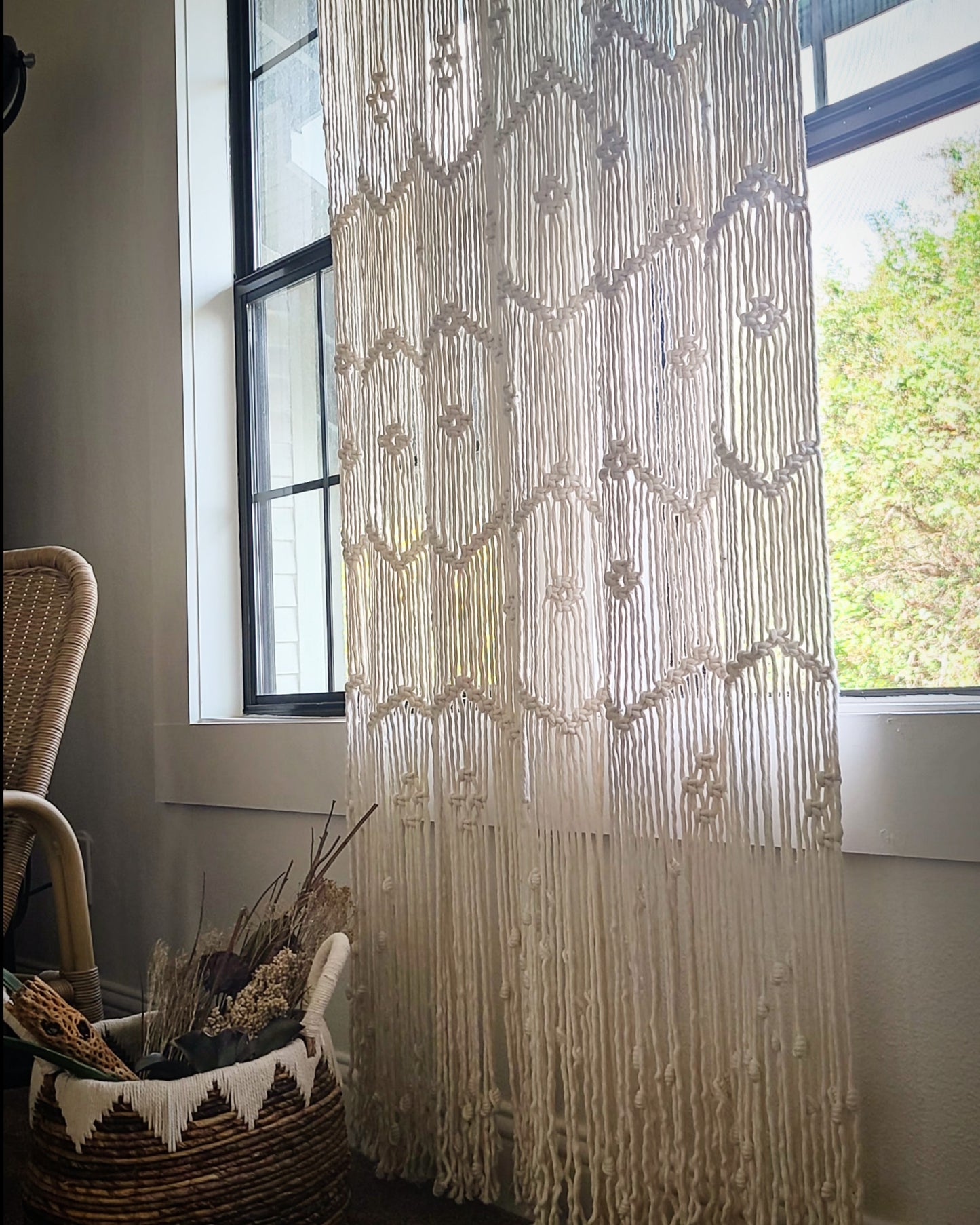 Bohemian Macrame Window Panel