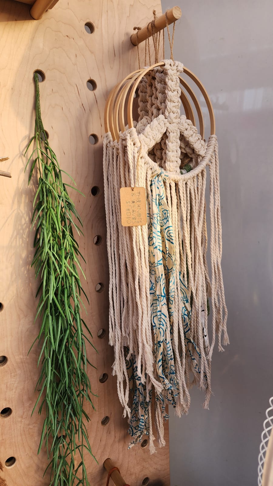 Multi Fabric Peace Sign Wall Hanging