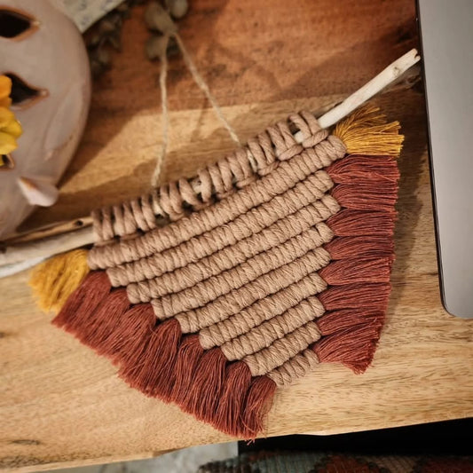 Tribal Bloom- Boho Macrame Mini Wall Hanging