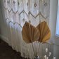 Handmade macrame window panel in off-white 