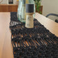 Gothic home decor. Black table runner . Macrame table runner. Tribal design table runner. Goth home decor. Elegant Halloween decor  Halloween table . Handmade cotton table runner. sustainable decor 