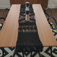 Gothic home decor. Black table runner . Macrame table runner. Tribal design table runner. Goth home decor. Elegant Halloween decor  Halloween table . Handmade cotton table runner. sustainable decor. Edgy home decor. modern tribal dinning room decor 