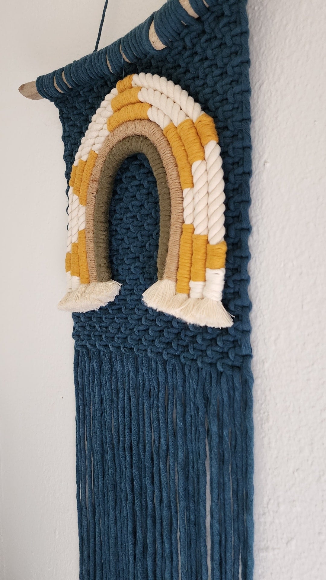 Macrame Rainbow Wall hanging for kins' rooms. Kids' room wall decor and nursery decor