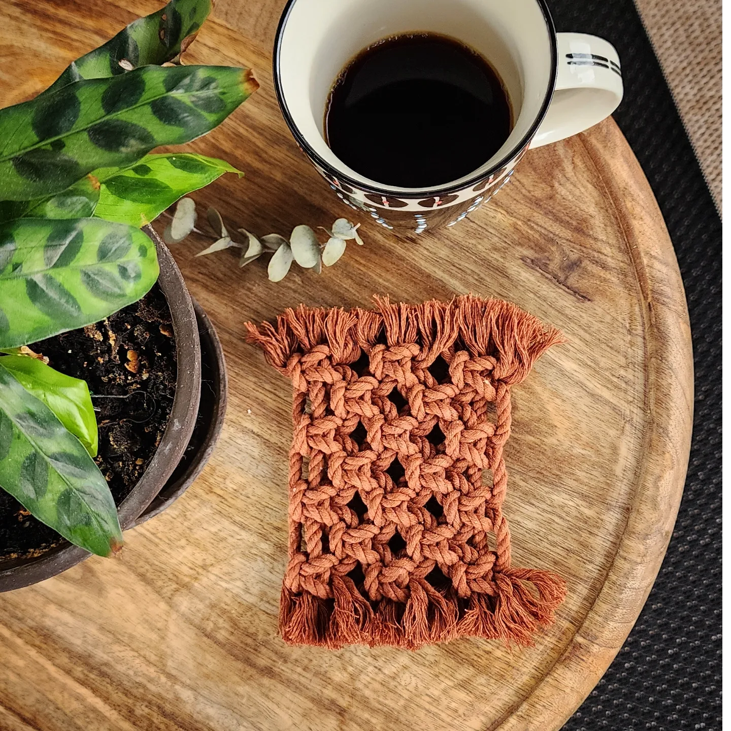 Handmade Macrame Coasters. Copper Coaster. Colorful Coasters. Handmade Coasters. Copper Coaster . Terracotta Coasters 